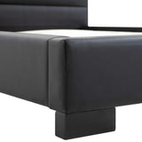 NNEVL Bed Frame Black Faux Leather 153x203 cm Queen Size
