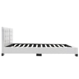 NNEVL Bed Frame White Faux Leather 153x203 cm Queen Size