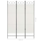 NNEVL 3-Panel Room Divider White 120x180 cm