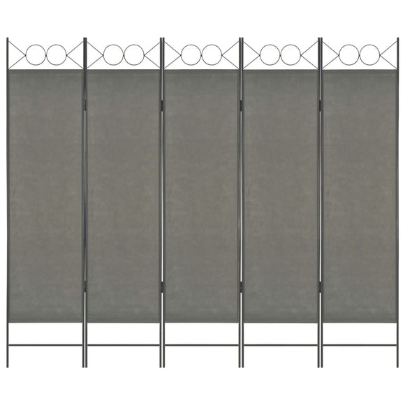 NNEVL 5-Panel Room Divider Anthracite 200x180 cm