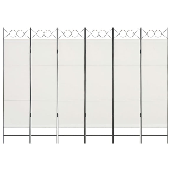 NNEVL 6-Panel Room Divider White 240x180 cm
