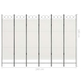 NNEVL 6-Panel Room Divider White 240x180 cm