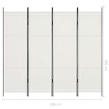 NNEVL 4-Panel Room Divider White 200x180 cm