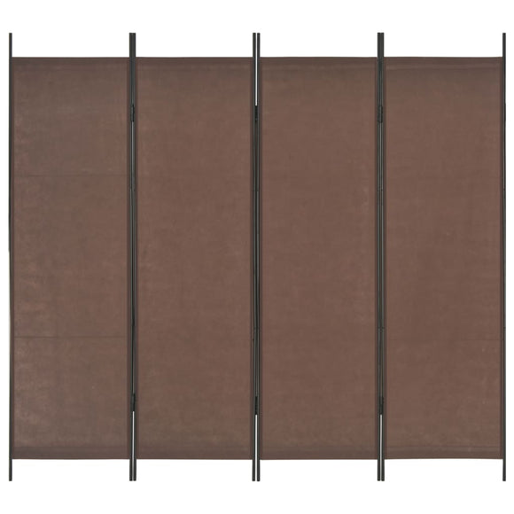 NNEVL 4-Panel Room Divider Brown 200x180 cm