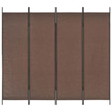NNEVL 4-Panel Room Divider Brown 200x180 cm