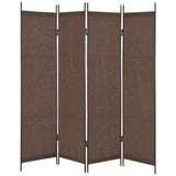 NNEVL 4-Panel Room Divider Brown 200x180 cm