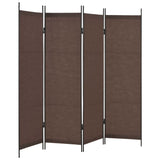 NNEVL 4-Panel Room Divider Brown 200x180 cm