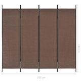 NNEVL 4-Panel Room Divider Brown 200x180 cm
