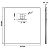 NNEVL Shower Base Tray SMC Black 90x90 cm