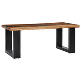 NNEVL Coffee Table 100x50x40 cm Solid Teak Wood and Lava Stone