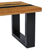 NNEVL Coffee Table 100x50x40 cm Solid Teak Wood and Lava Stone