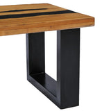 NNEVL Coffee Table 100x50x40 cm Solid Teak Wood and Lava Stone