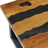 NNEVL Coffee Table 100x50x40 cm Solid Teak Wood and Lava Stone