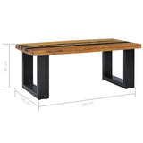 NNEVL Coffee Table 100x50x40 cm Solid Teak Wood and Lava Stone
