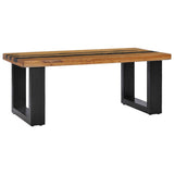 NNEVL Coffee Table 100x50x40 cm Solid Teak Wood and Lava Stone