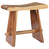 NNEVL Stool Solid Suar Wood and Polyresin