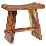 NNEVL Stool Solid Suar Wood and Polyresin