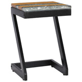NNEVL Coffee Table 30x30x50 cm Solid Teak Wood and Polyresin