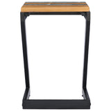 NNEVL Coffee Table 30x30x50 cm Solid Teak Wood and Polyresin