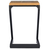 NNEVL Coffee Table 30x30x50 cm Solid Teak Wood and Polyresin