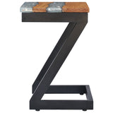NNEVL Coffee Table 30x30x50 cm Solid Teak Wood and Polyresin
