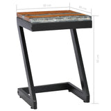 NNEVL Coffee Table 30x30x50 cm Solid Teak Wood and Polyresin