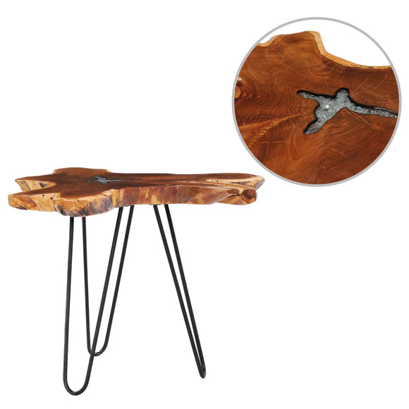 NNEVL Coffee Table 70x45 cm Solid Teak Wood and Polyresin