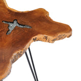 NNEVL Coffee Table 70x45 cm Solid Teak Wood and Polyresin
