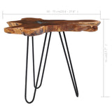 NNEVL Coffee Table 70x45 cm Solid Teak Wood and Polyresin