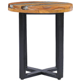 NNEVL Coffee Table 40x45 cm Solid Teak Wood and Polyresin