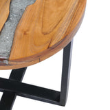 NNEVL Coffee Table 40x45 cm Solid Teak Wood and Polyresin