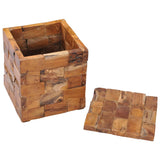 NNEVL Storage Stool Solid Teak Wood
