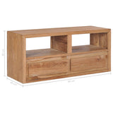 NNEVL TV Cabinet 90x30x40 cm Solid Teak Wood