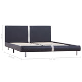 NNEVL Bed Frame Black Faux Leather King Single Size