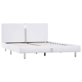 NNEVL Bed Frame White Faux Leather Double Size
