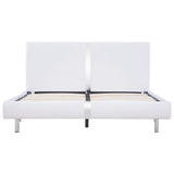 NNEVL Bed Frame White Faux Leather Double Size