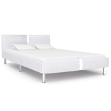 NNEVL Bed Frame White Faux Leather King Size