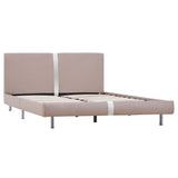 NNEVL Bed Frame Cappuccino Faux Leather Queen Size