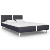 NNEVL Bed Frame with LED Black Faux Leather Queen Size