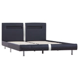 NNEVL Bed Frame with LED Black Faux Leather Queen Size