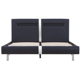 NNEVL Bed Frame with LED Black Faux Leather Queen Size