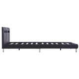 NNEVL Bed Frame with LED Black Faux Leather Queen Size