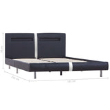 NNEVL Bed Frame with LED Black Faux Leather Queen Size