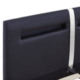 NNEVL Bed Frame with LED Black Faux Leather King Size