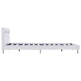 NNEVL Bed Frame with LED White Faux Leather King Single Size