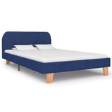 NNEVL Bed Frame Blue Fabric Double Size