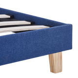 NNEVL Bed Frame Blue Fabric Double Size