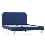 NNEVL Bed Frame Blue Fabric King Size
