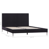 NNEVL Bed Frame Black Fabric Queen Size