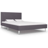 NNEVL Bed Frame Grey Fabric Queen Size